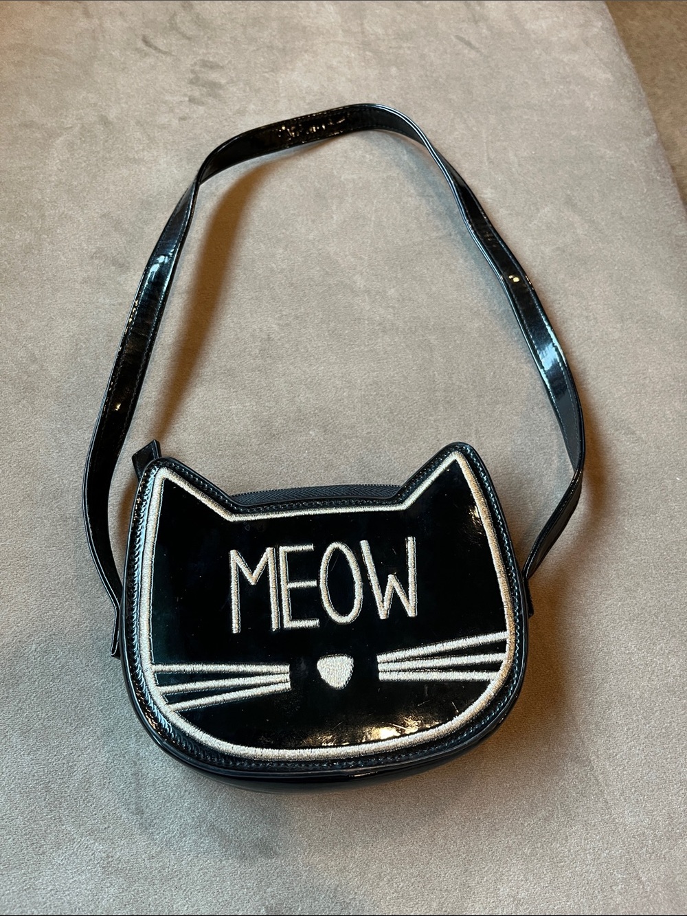 Gymboree Black Cat 'MEOW' Crossbody Bag